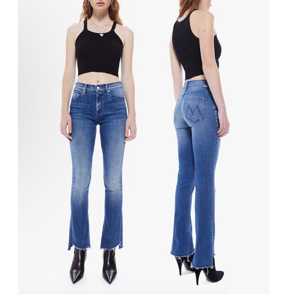 MOTHER Runaway Step Fray Jeans A Night In Havana High Rise Flare 29